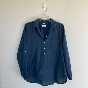 LOFT The Softened Shirt Long Sleeve Blouse Size Large